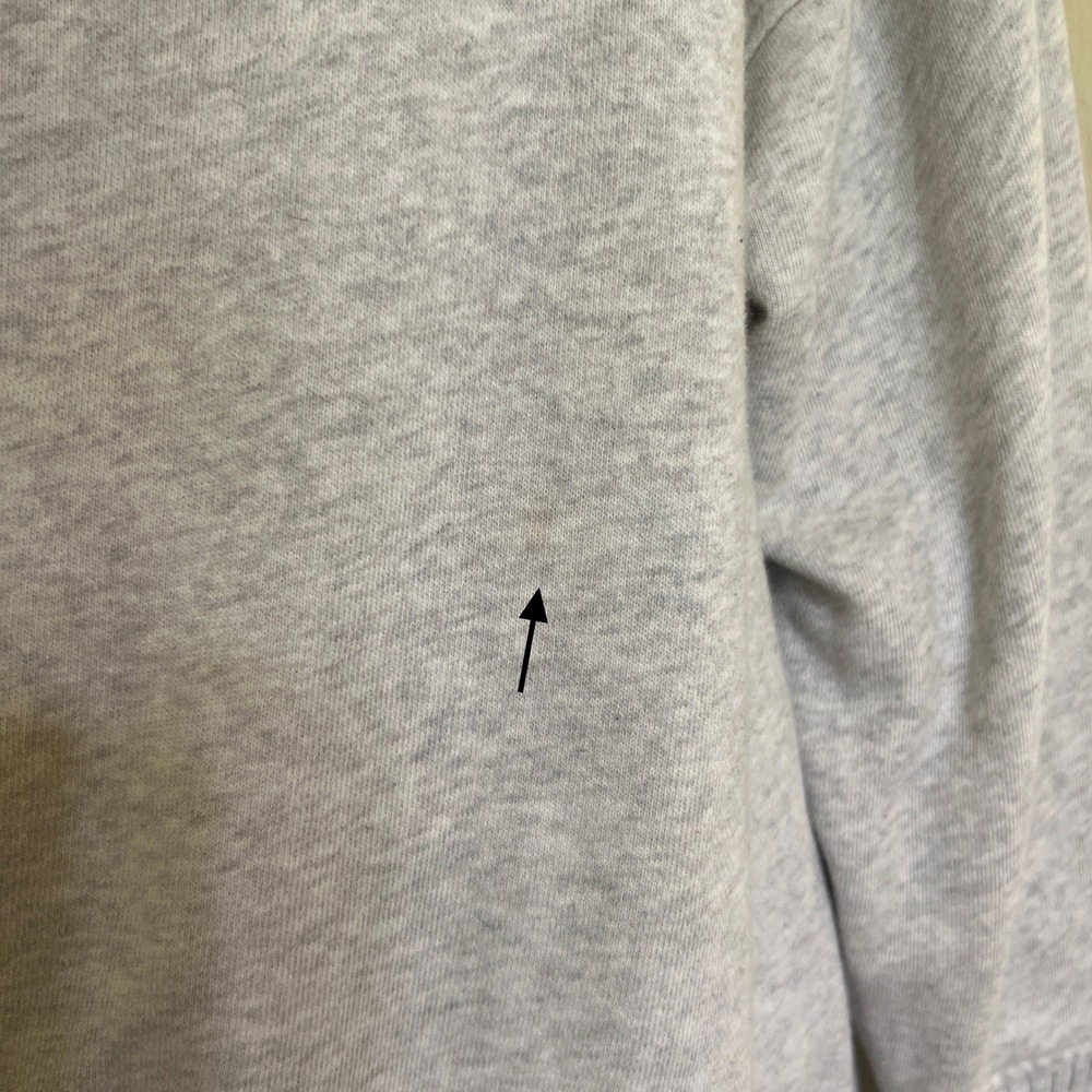Aerie Womens Quarter Zip Sweatshirt Light Gray Heather Ribbed Trim Size Medium - Picture 6 of 7